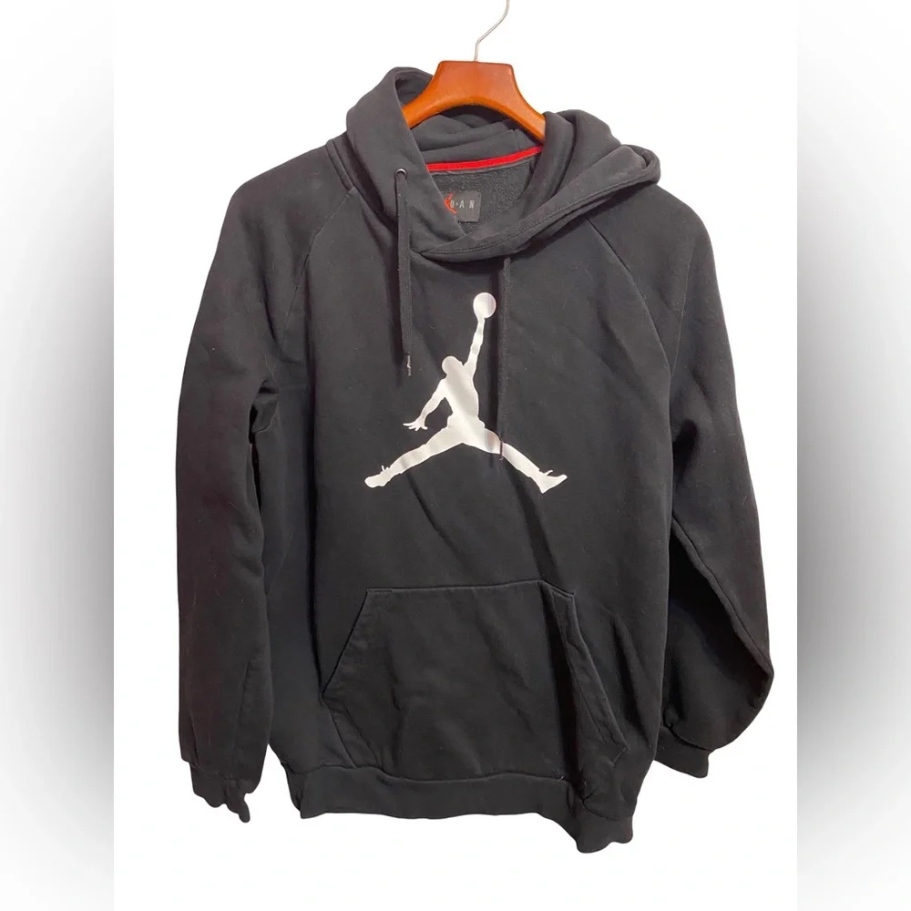 Nike Air Jordan Jumpman Logo Black Pullover Hoodie Mens Large